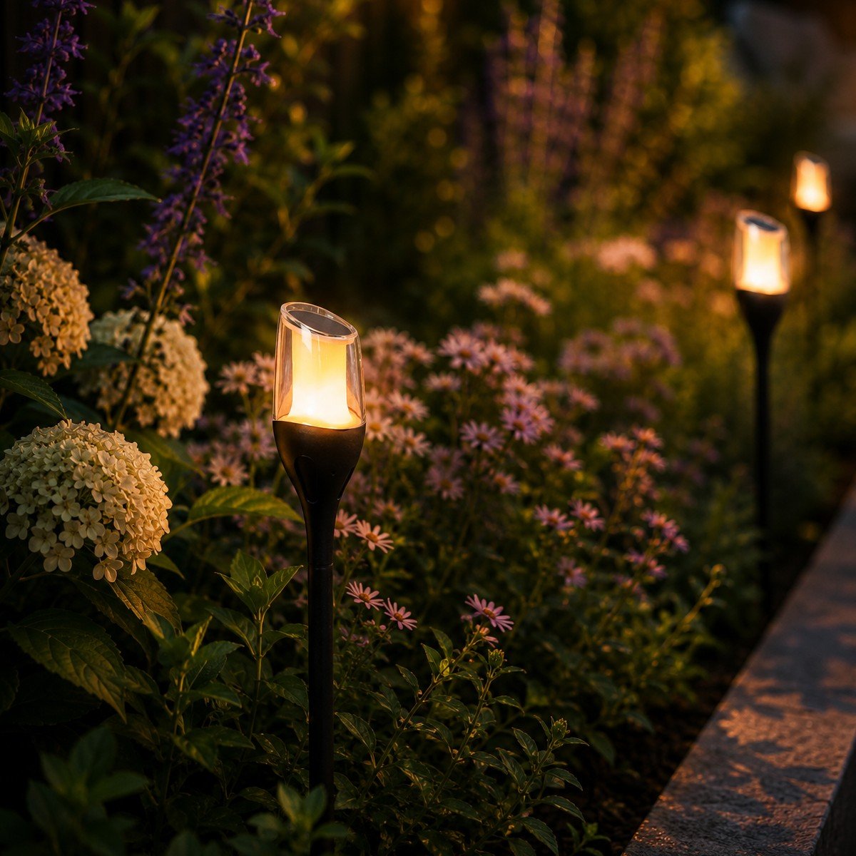 Außenleuchte Torch Solar Gartenleuchte Schwarz Modern