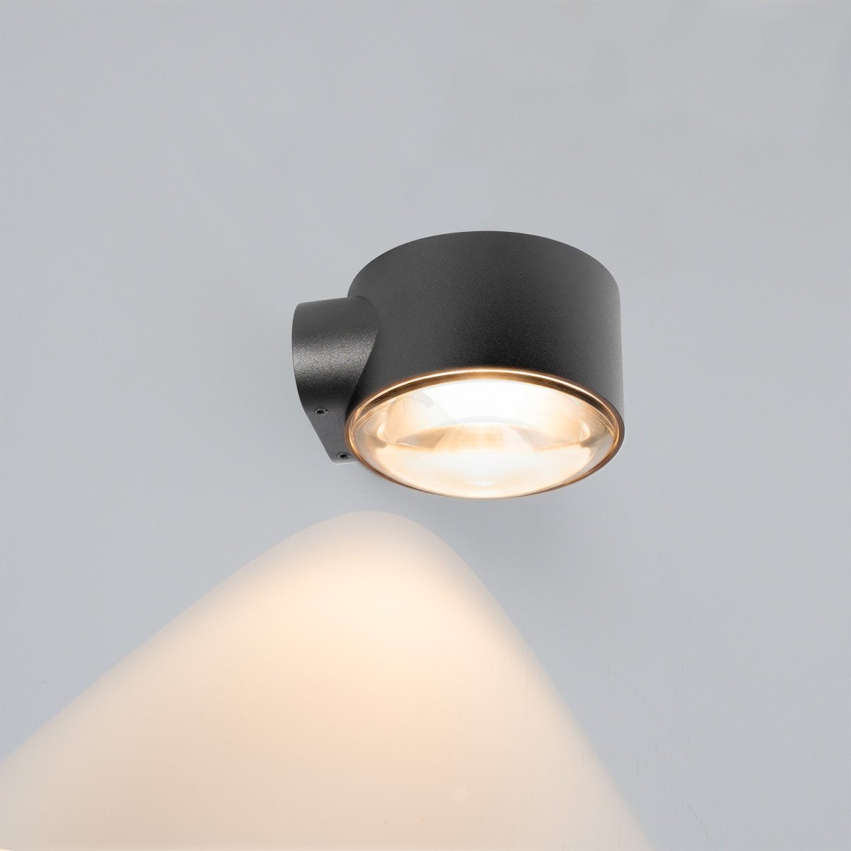 Schwarzes konvexes Glasfenster moderne Wandleuchte Downlighter