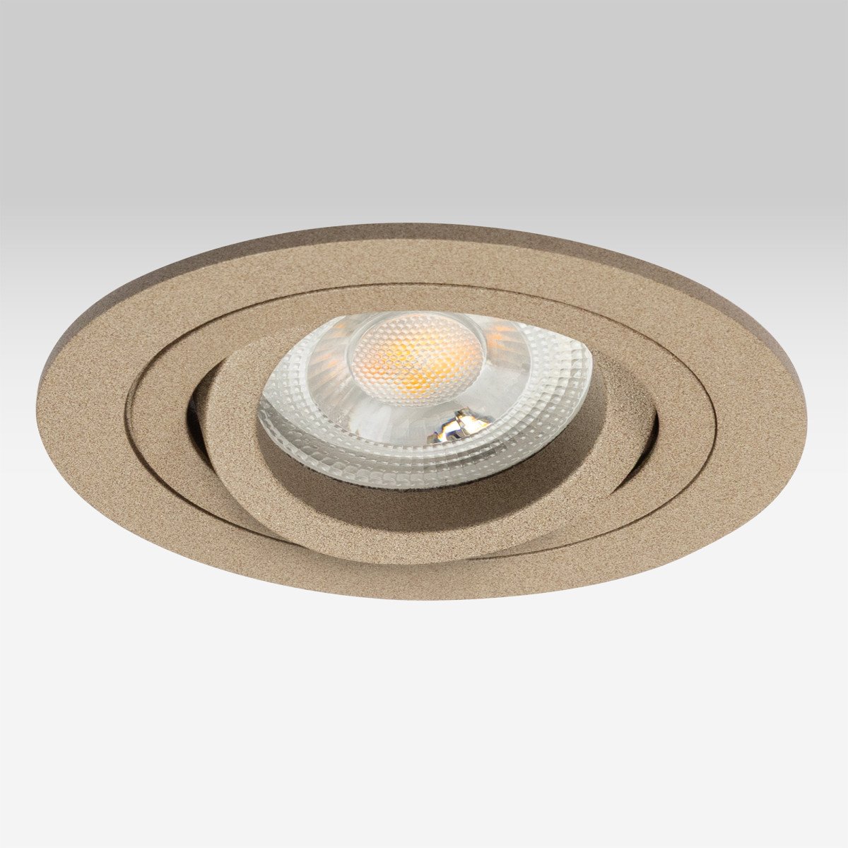 Set aus 10 Ausrichtbarer Einbaustrahler Lune Rund Champagner
