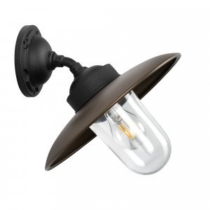 Stallampe schräg Solingen Bronze Mattschwarz Ländlich