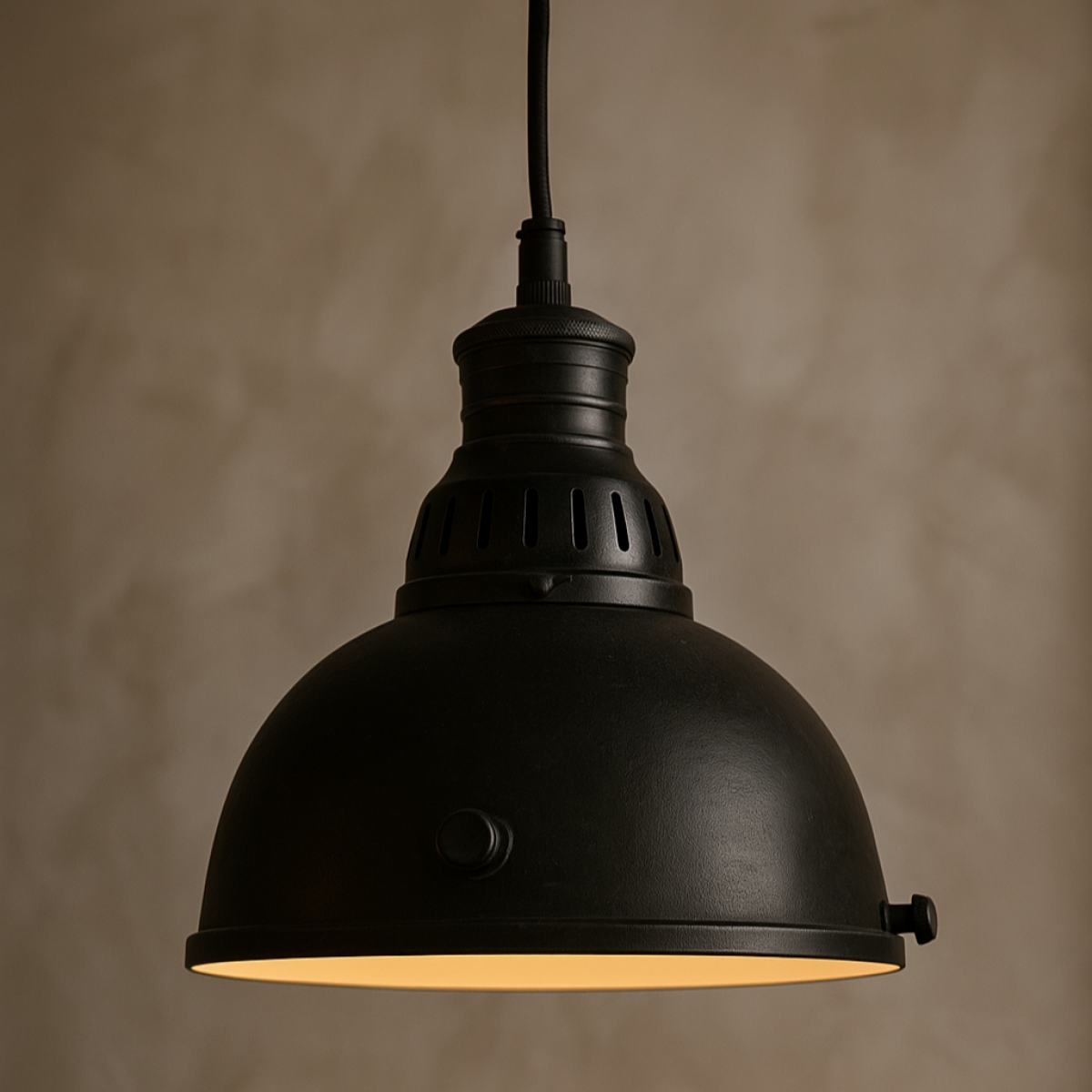 Messinglampe in antikschwarzer Farbe mit E27-Fassung