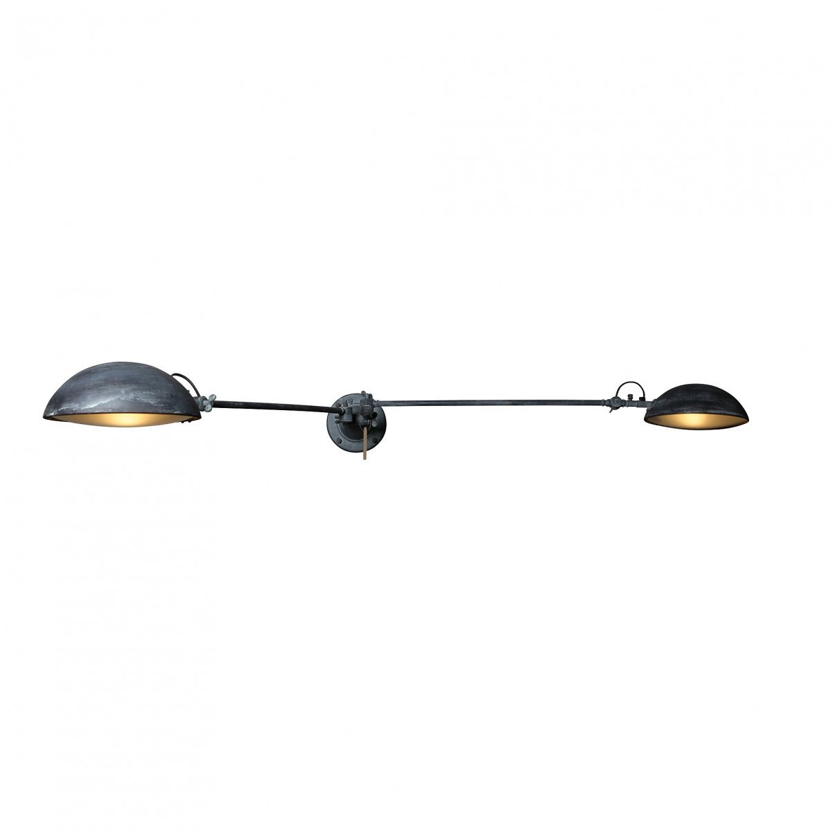 Messinglampe in antikem Altgrau mit E27-Fassung