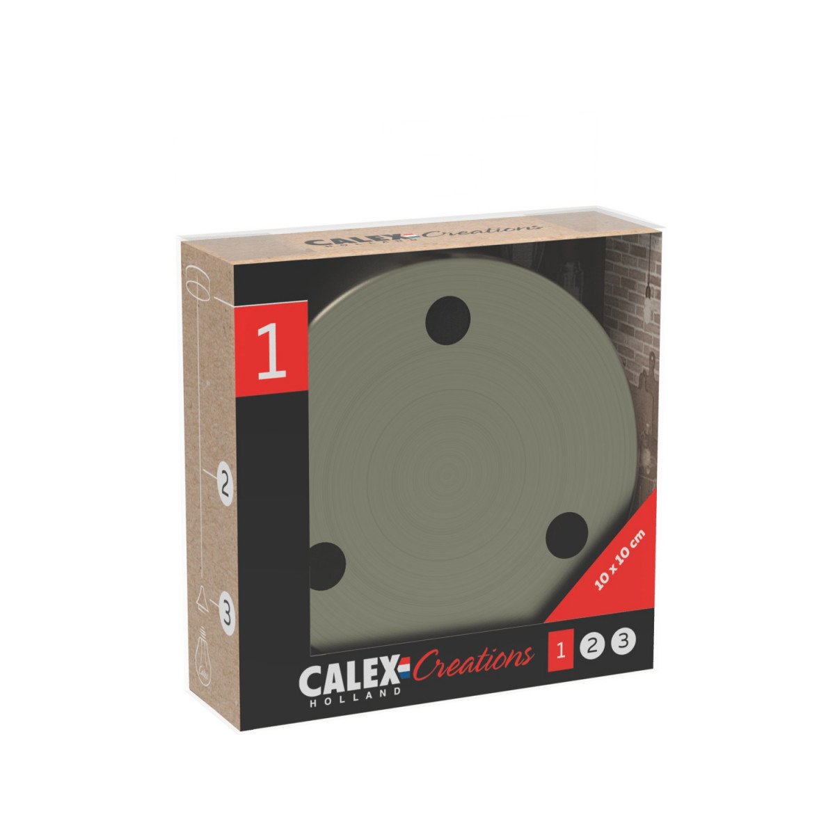 Calex Metall-Deckenplatte 3-Loch Bronze Ø100mm