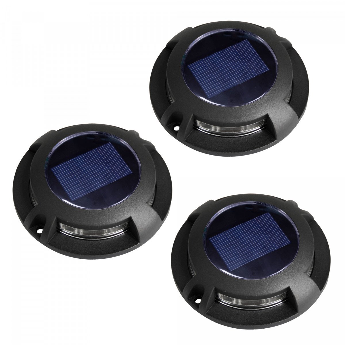 3er Set Solar LED Decklight Schwarz