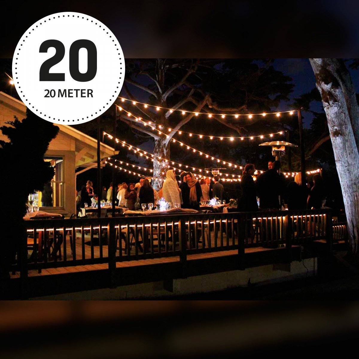 Patio 20 Innen- und Außen Lichterkette mit 24 warm-weißen LED's