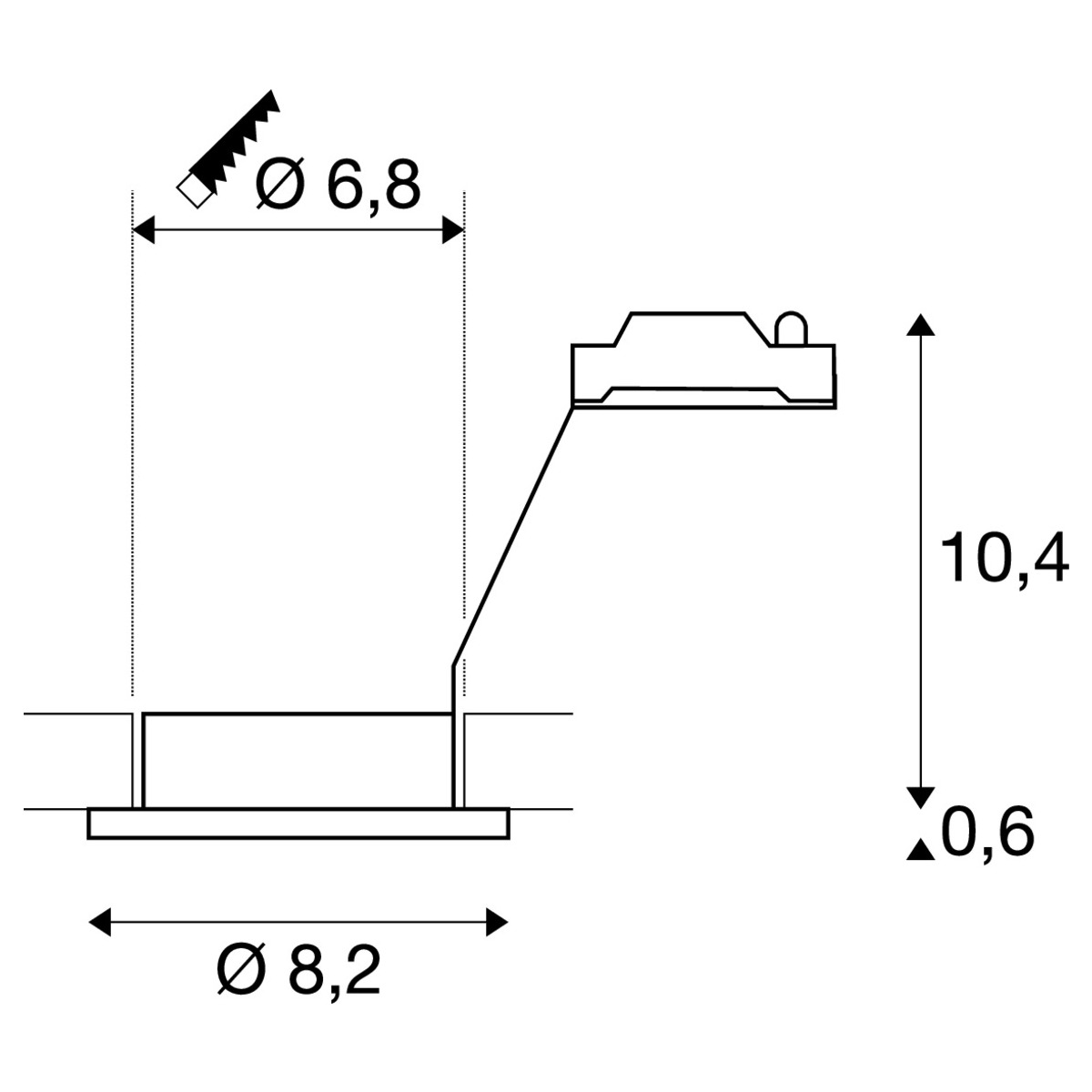 Deckeneinbauspot Titanium