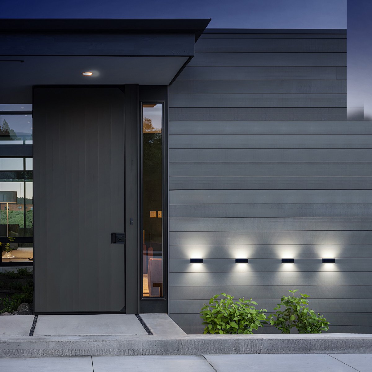 Moderne schwarze Up & Down Solar-Wandleuchte