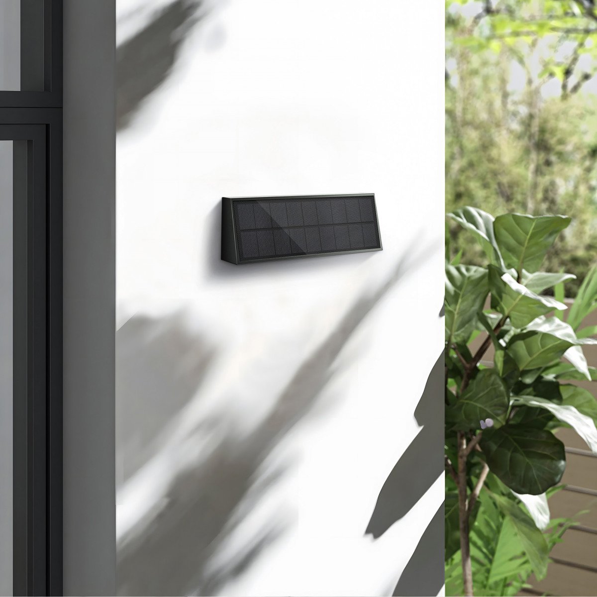 Moderne schwarze Up & Down Solar-Wandleuchte