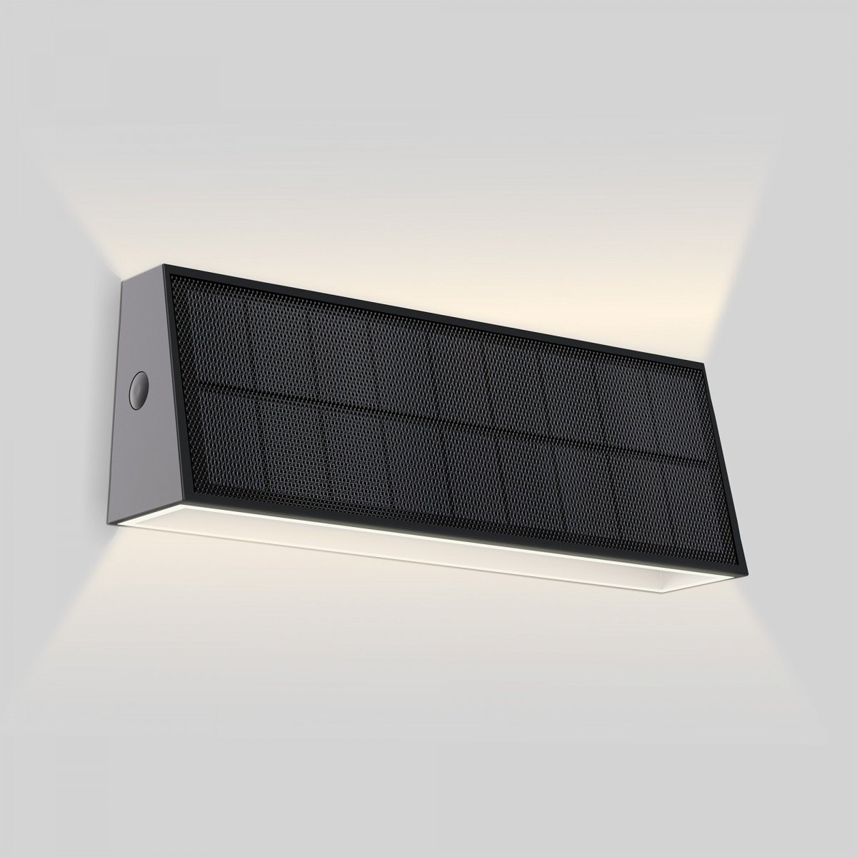 Moderne schwarze Up & Down Solar-Wandleuchte