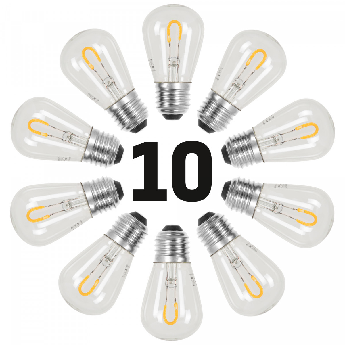 10x Set - Party Light LED Lampen Weiß für Innen und Außen