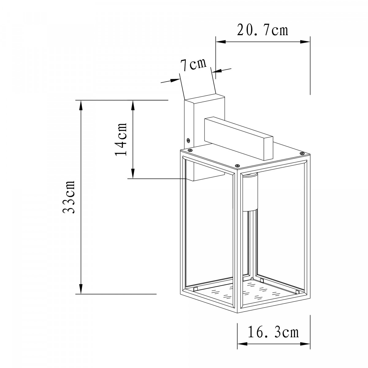 Auβen Wandleuchte Soho hängend  - Edelstahl Schwarz - 7530D4 - Wandlampe KS Beleuchtung