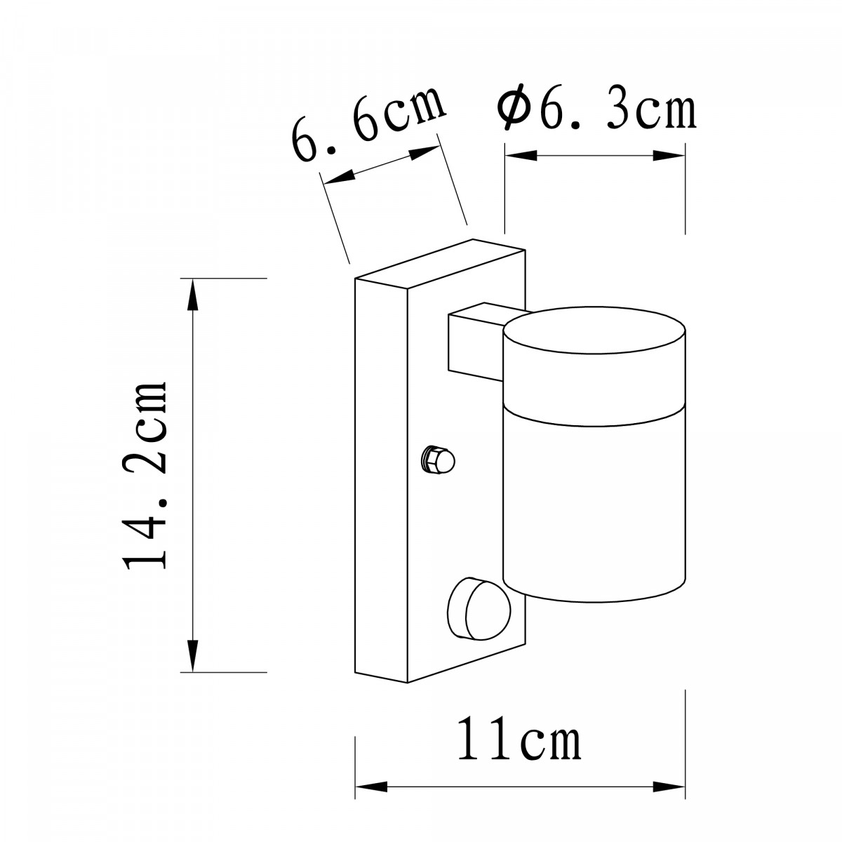 Downlighter Bewegungssensor Mattschwarz 