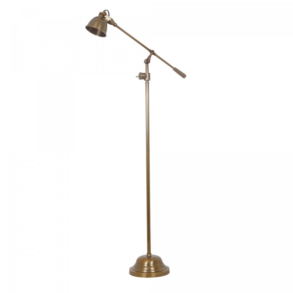 Industrial Stehlampe Archer Antik-Messing