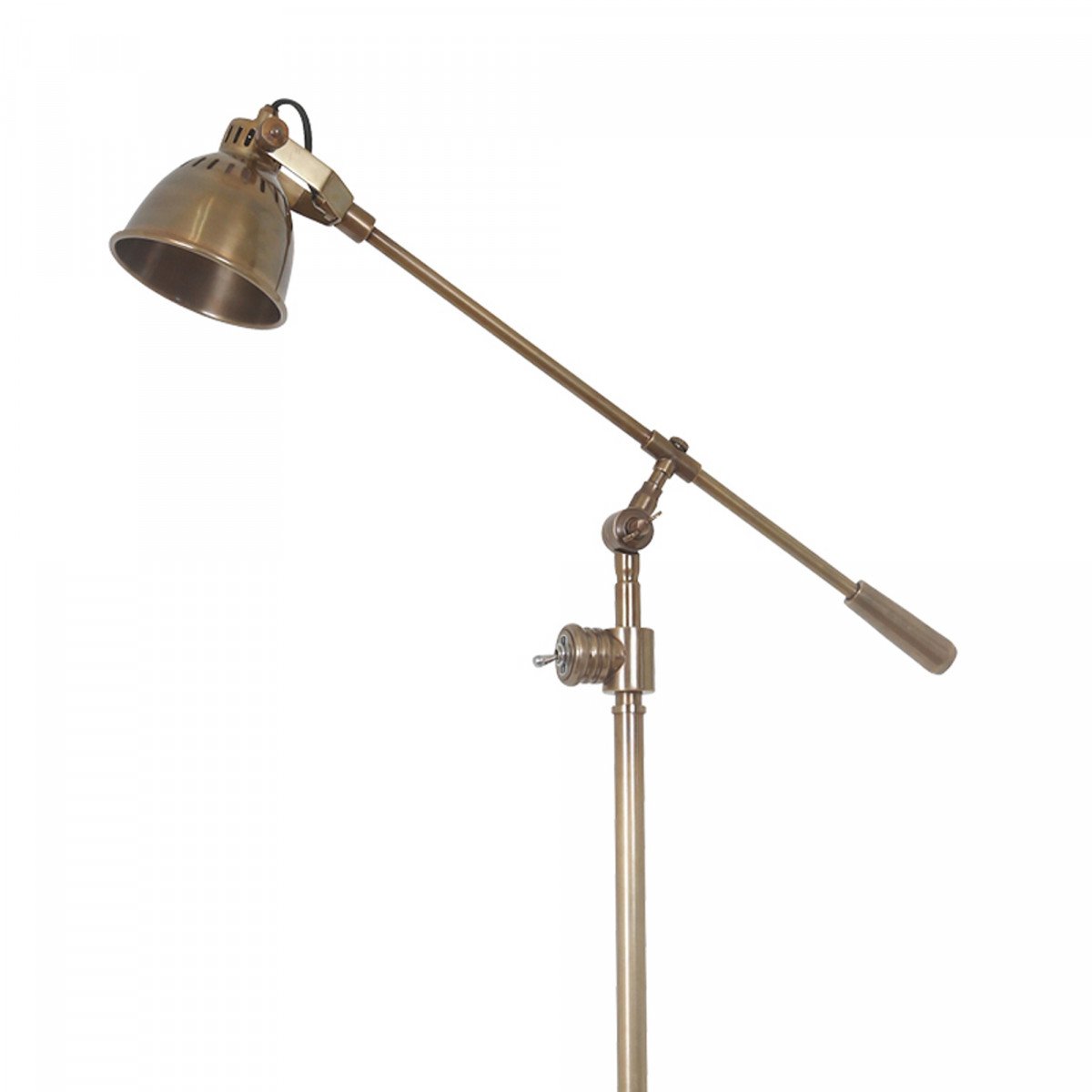 Industrial Stehlampe Archer Antik-Messing