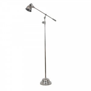 Industrie-Stehlampe Archer Antik-Silber