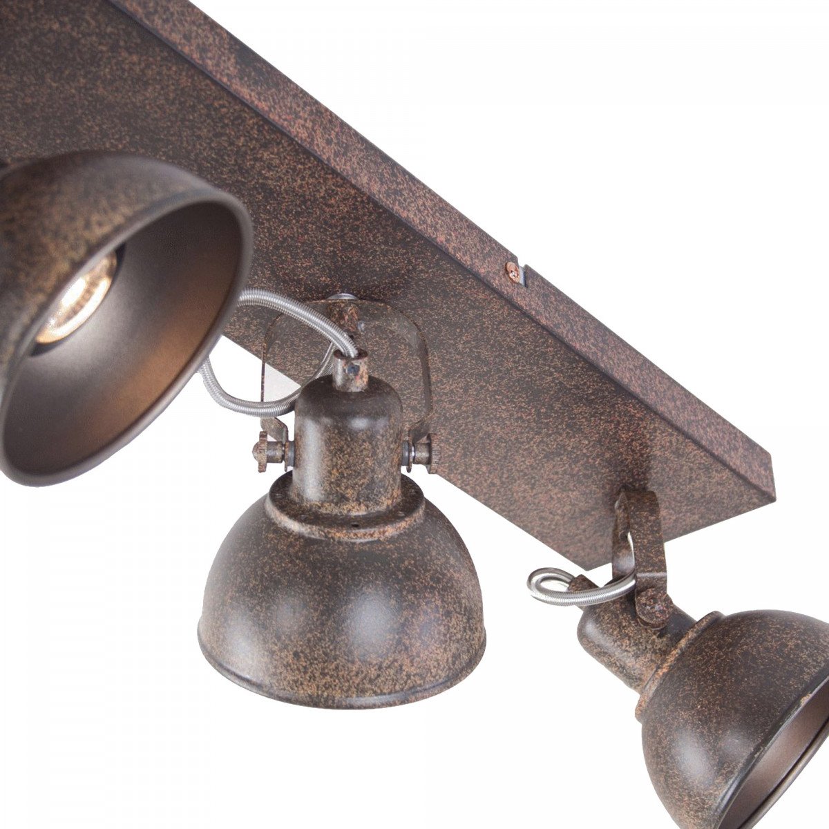 Industriele Vintage Santo 4-lights plafondlamp roest bruin, GU10