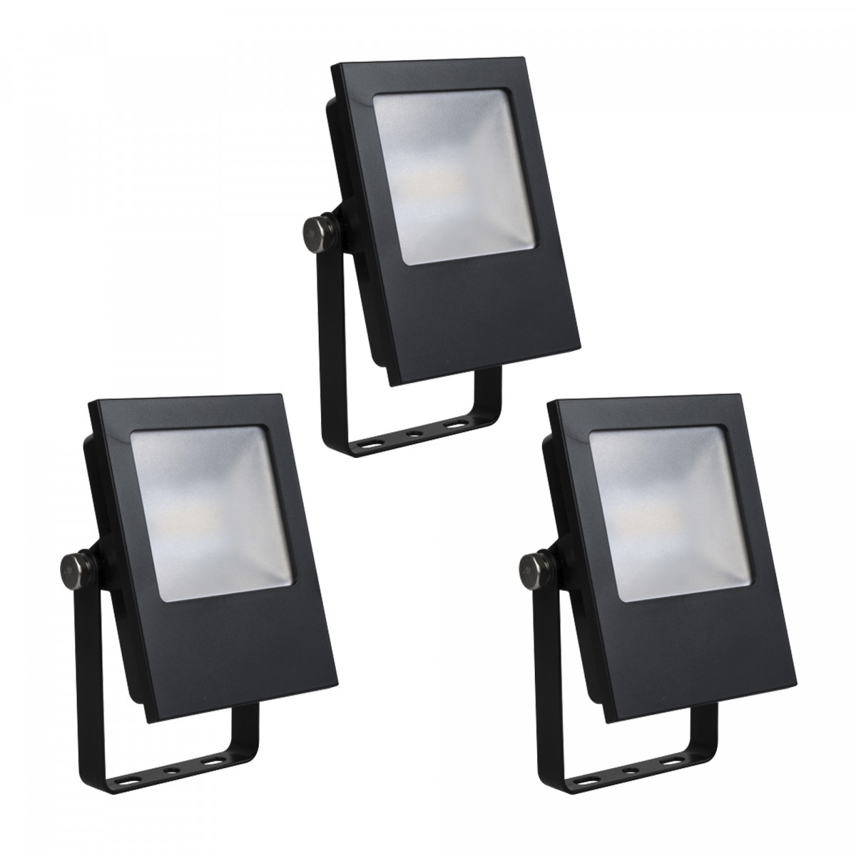 Set 3 Led Flutlicht 9,5 W Schwarz