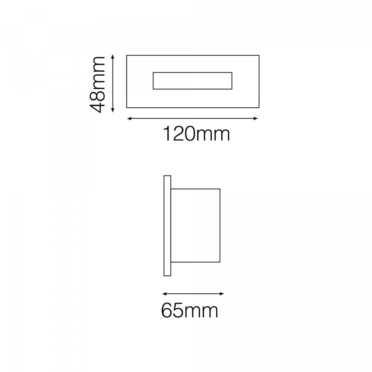 Wandeinbauleuchte Element 2 XS ais Edelstahl mit eingebauter LED für Innen und Außen. 