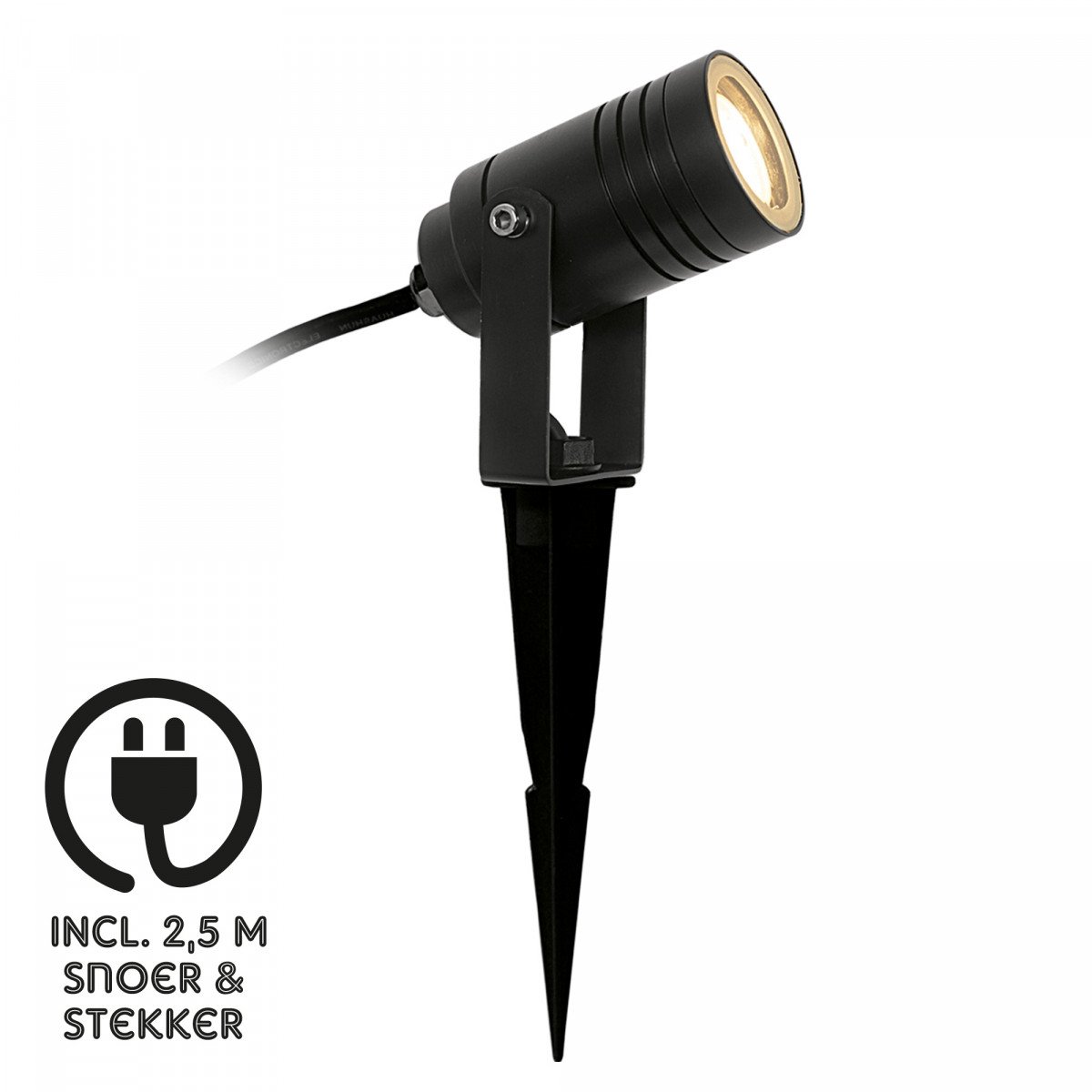 Gartenspot Beamy Black inklusive GU10 LED - 7159