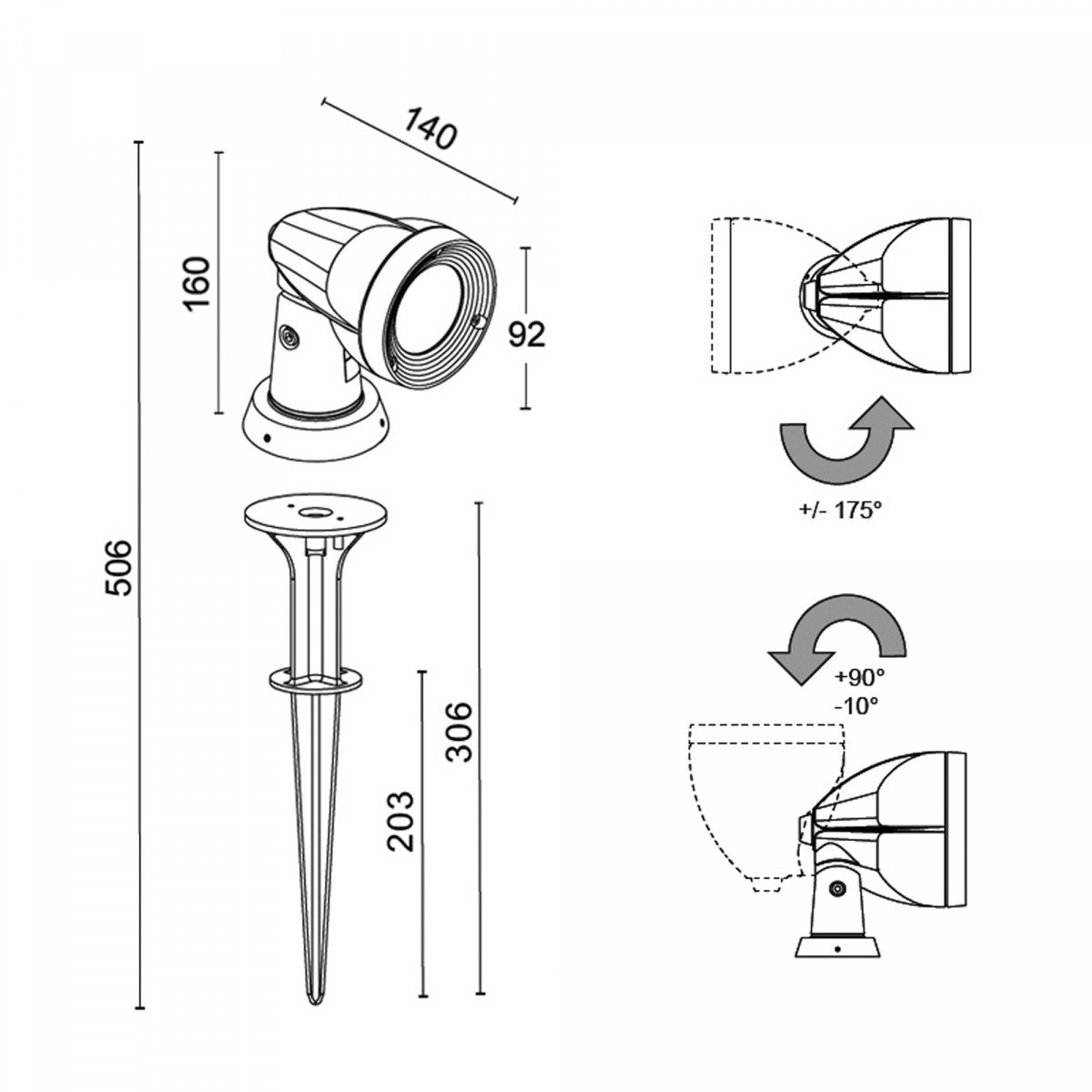 Orbit Gartenspot Anthrazit 