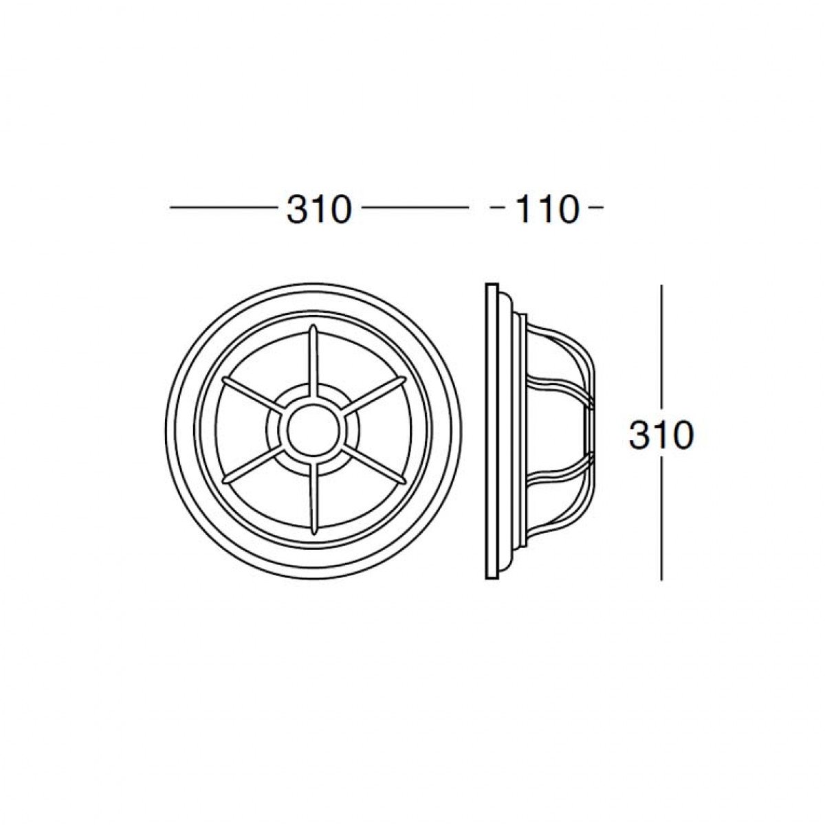 Wand- und Deckenleuchte Geneve L Grün