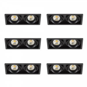 Moderner Einbaustahler Bjorn 2 Quadratisch Schwarz 