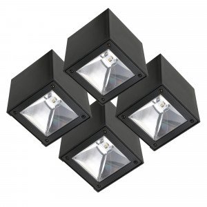 4er set LED Solar Cube Wandleuchte Schwarz von Ks Beleuchtung  4er set LED Solar Cube Wandleuchte Schwarz von Ks Beleuchtung