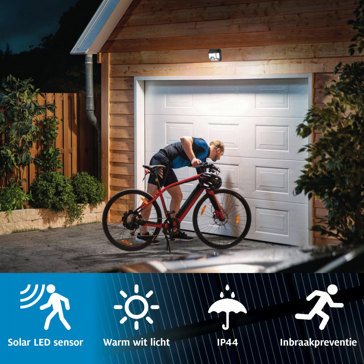 Wandleuchte LED Solar Sensor Solys S schwarz 