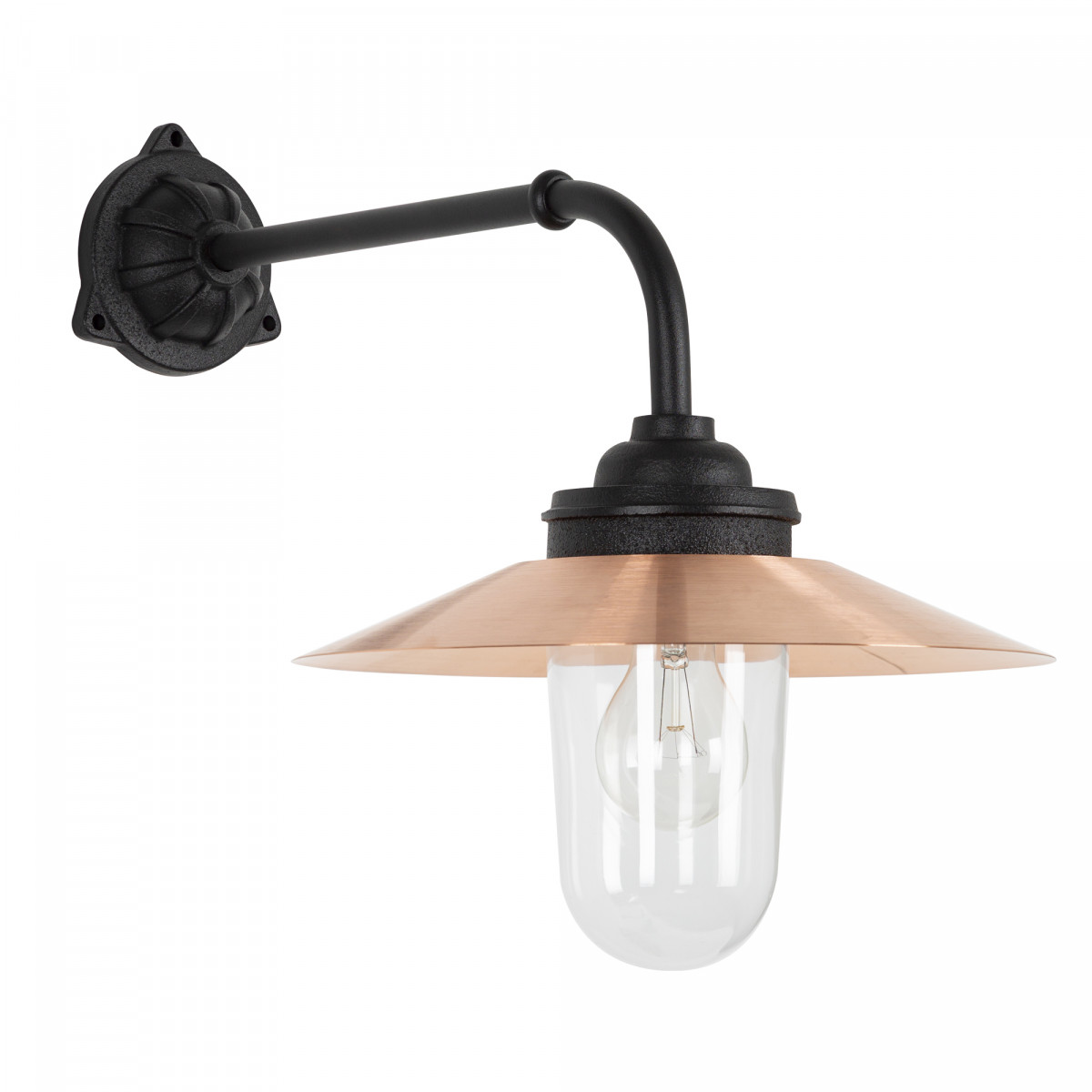 Provence Hofleuchte Schwarz & Kupfer Außenwandlampe