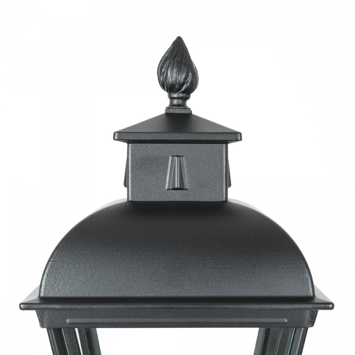 Klassische Sockellampe Vondel Sokkel in quadratischer Form und schönen Details in schwarzer Farbe