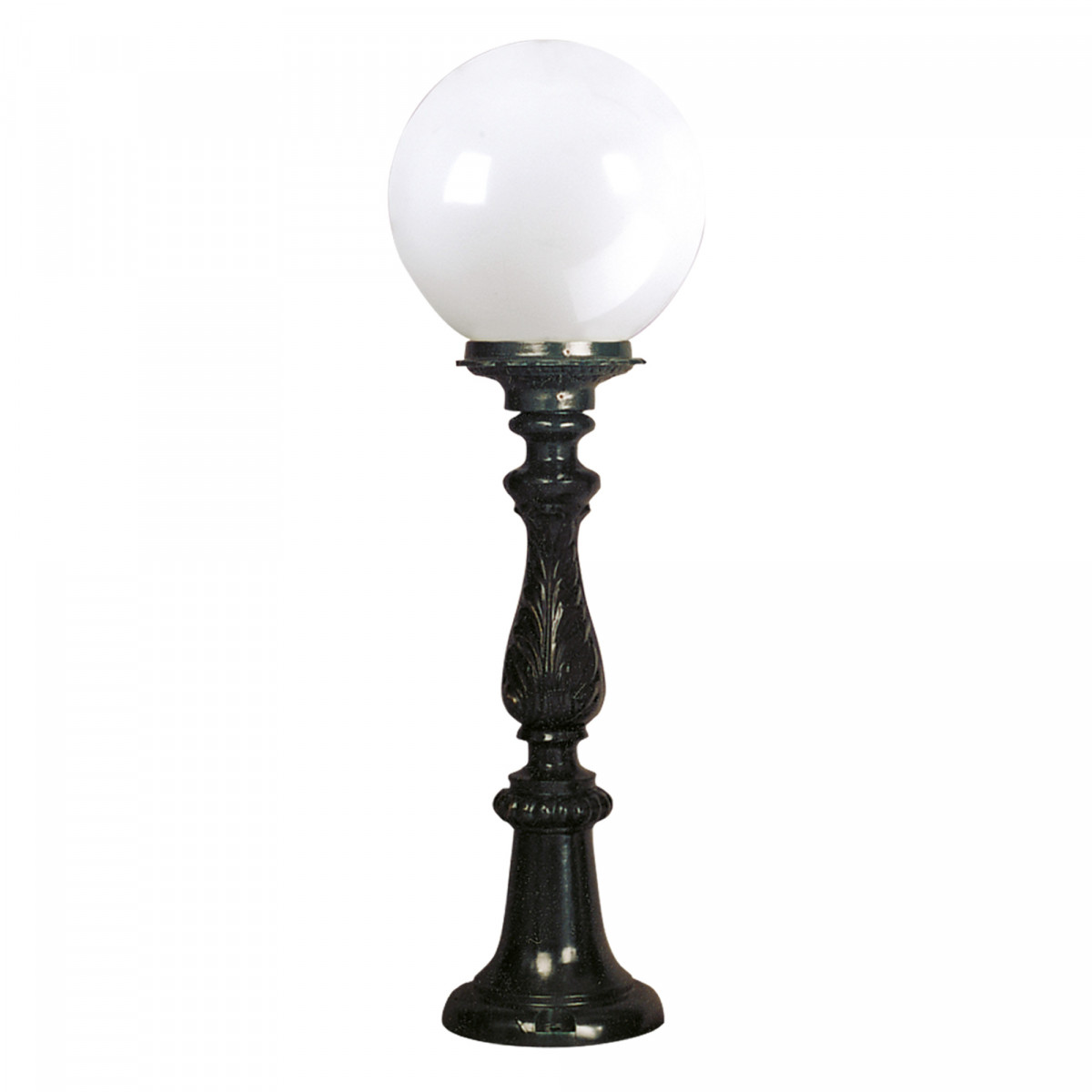 Klassische Gartenlampe R222 mit weißer Kugel Ø25cm