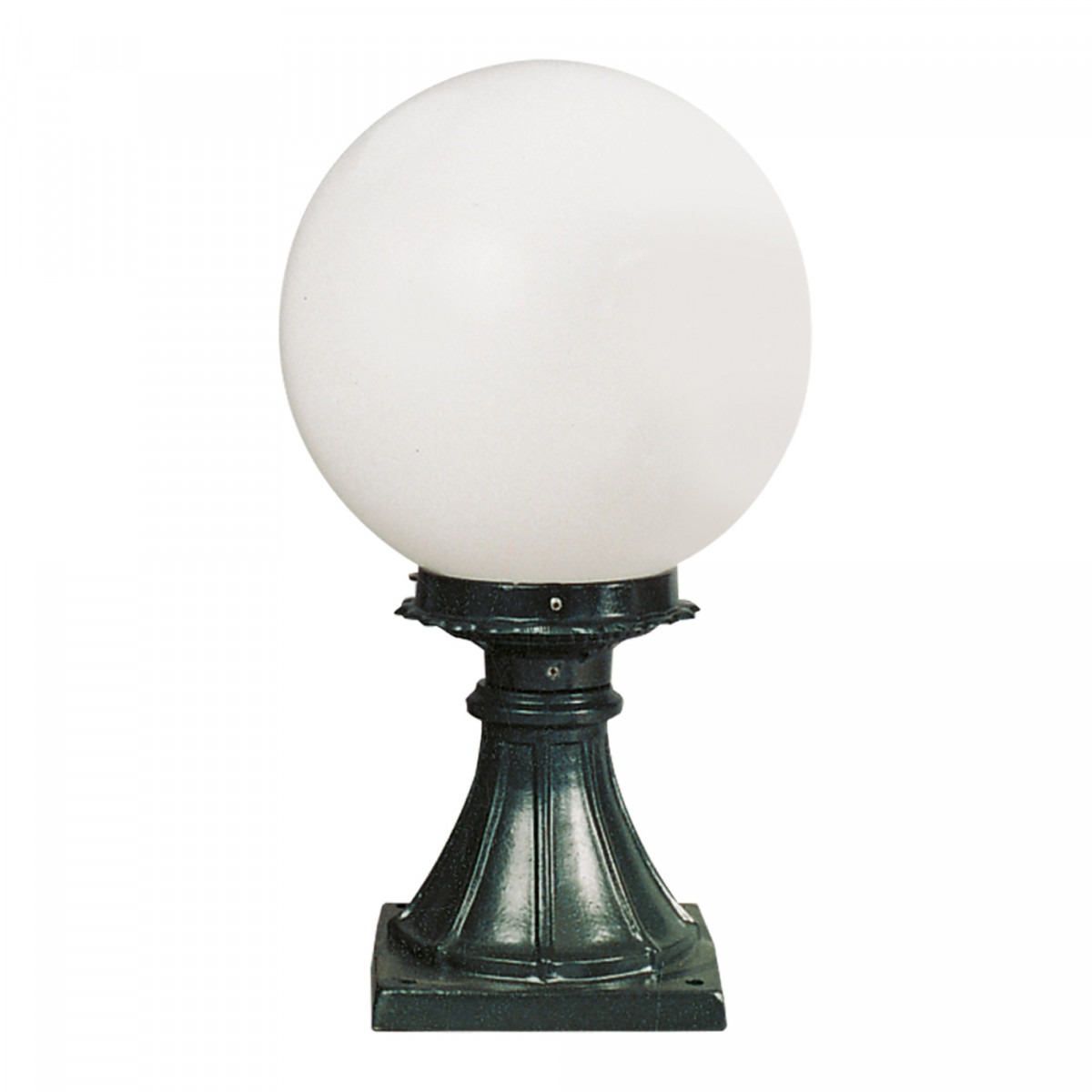 Klassische Gartenlampe R222 mit weißer Kugel Ø30cm