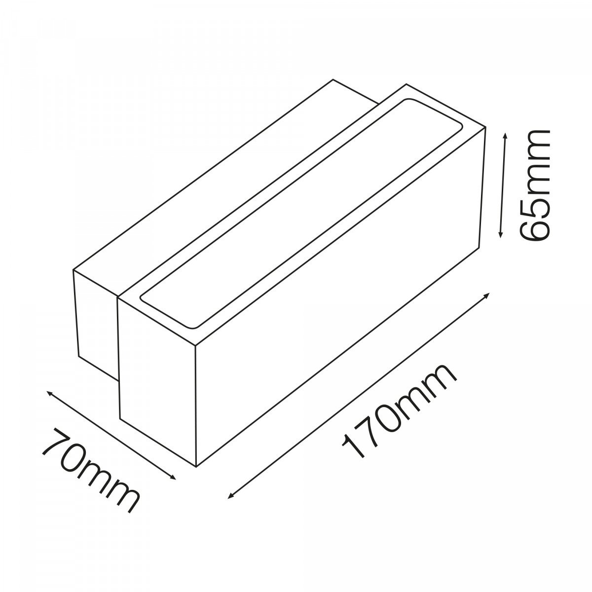 Rechteckige LED Außenwandleuchte - Segment M Up & Down Schwarz LED - Nostalux