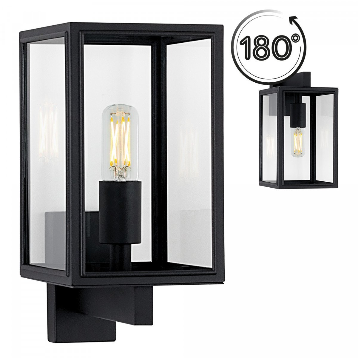 Außenwandleuchte Soho stehend - Edelstahl Schwarz - 7530D4 - Wandlampe