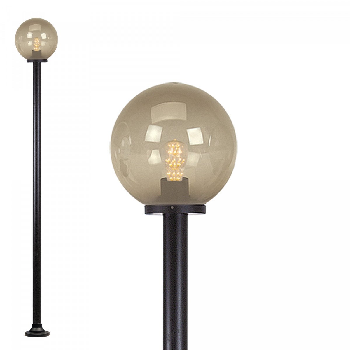Gartenlampe Globe 200R Klar mit Kugel Ø30cm