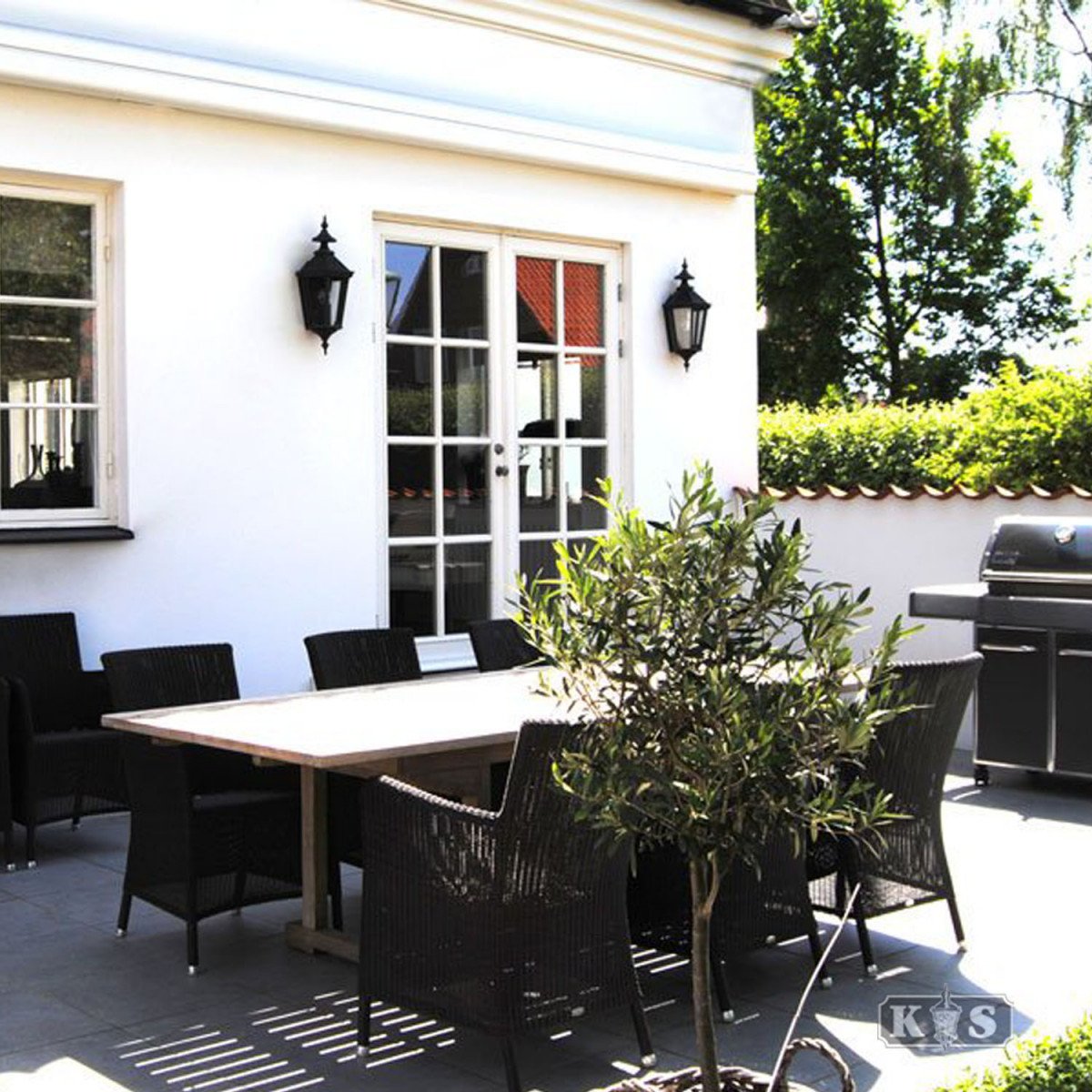 Flache Wandlampe Oxford 10 im klassisch ländlichen Stil