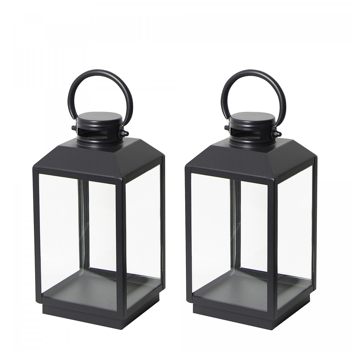 Stilvolles Windlicht Newport S Schwarz - 2x Set