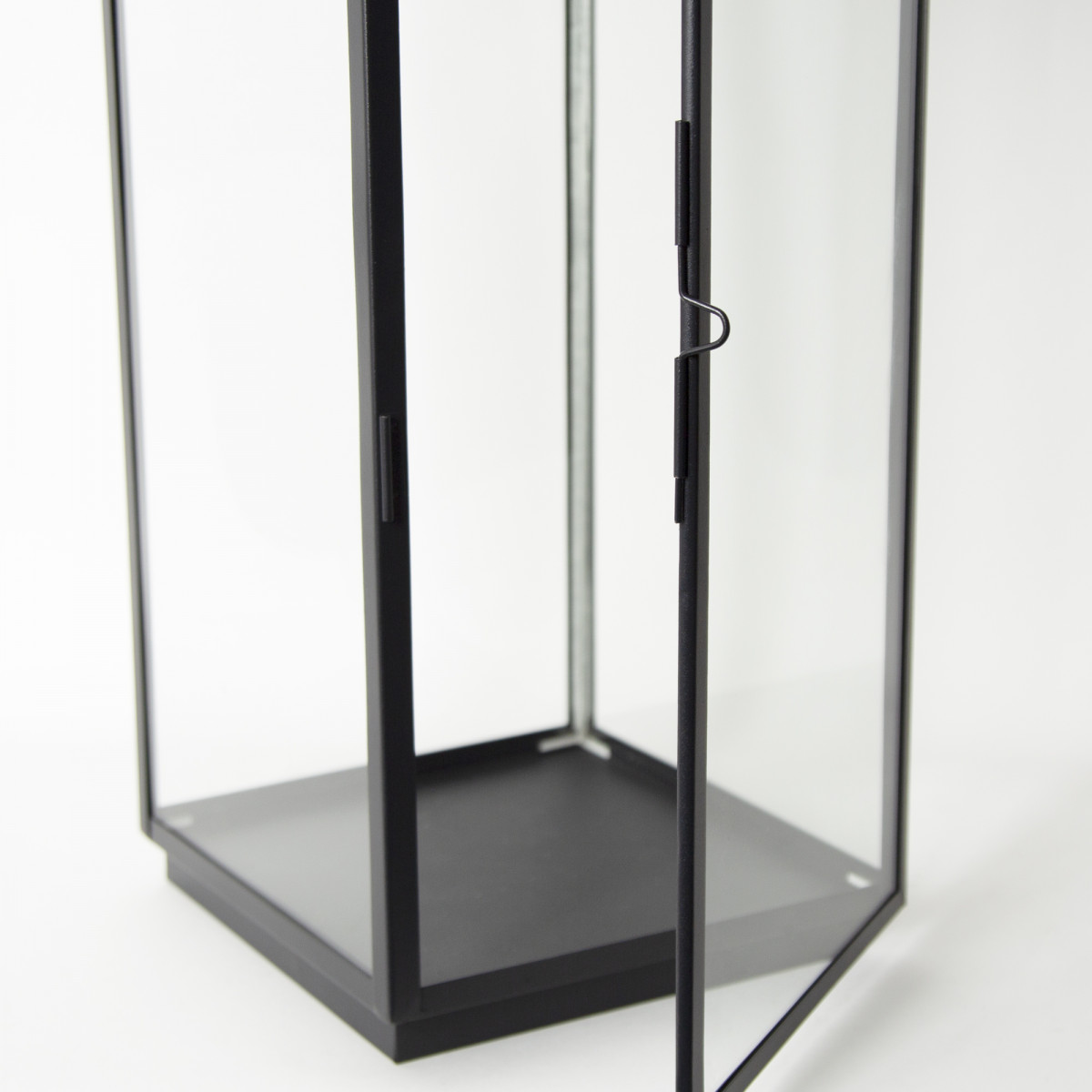 Stilvolles Windlicht Newport L Schwarz - 2x Set