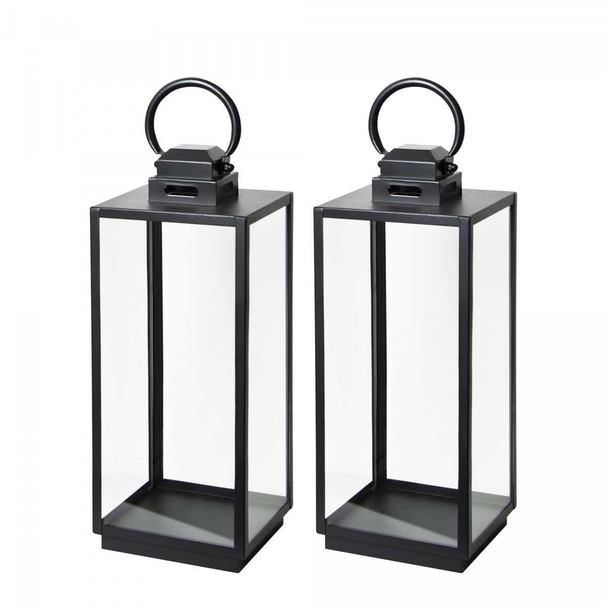 Stilvolles Windlicht Michigan S Schwarz - 2x Set