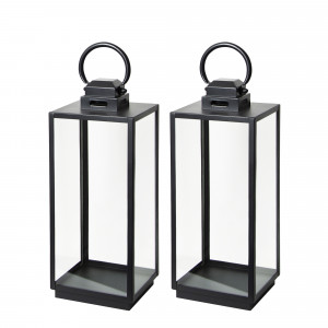 Stilvolles Windlicht Michigan S Schwarz - 2x Set
