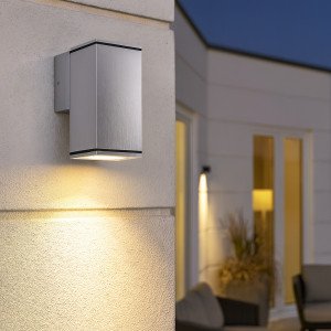 Kelvin Down Titan Wandleuchte Silber GU10 Außen IP54