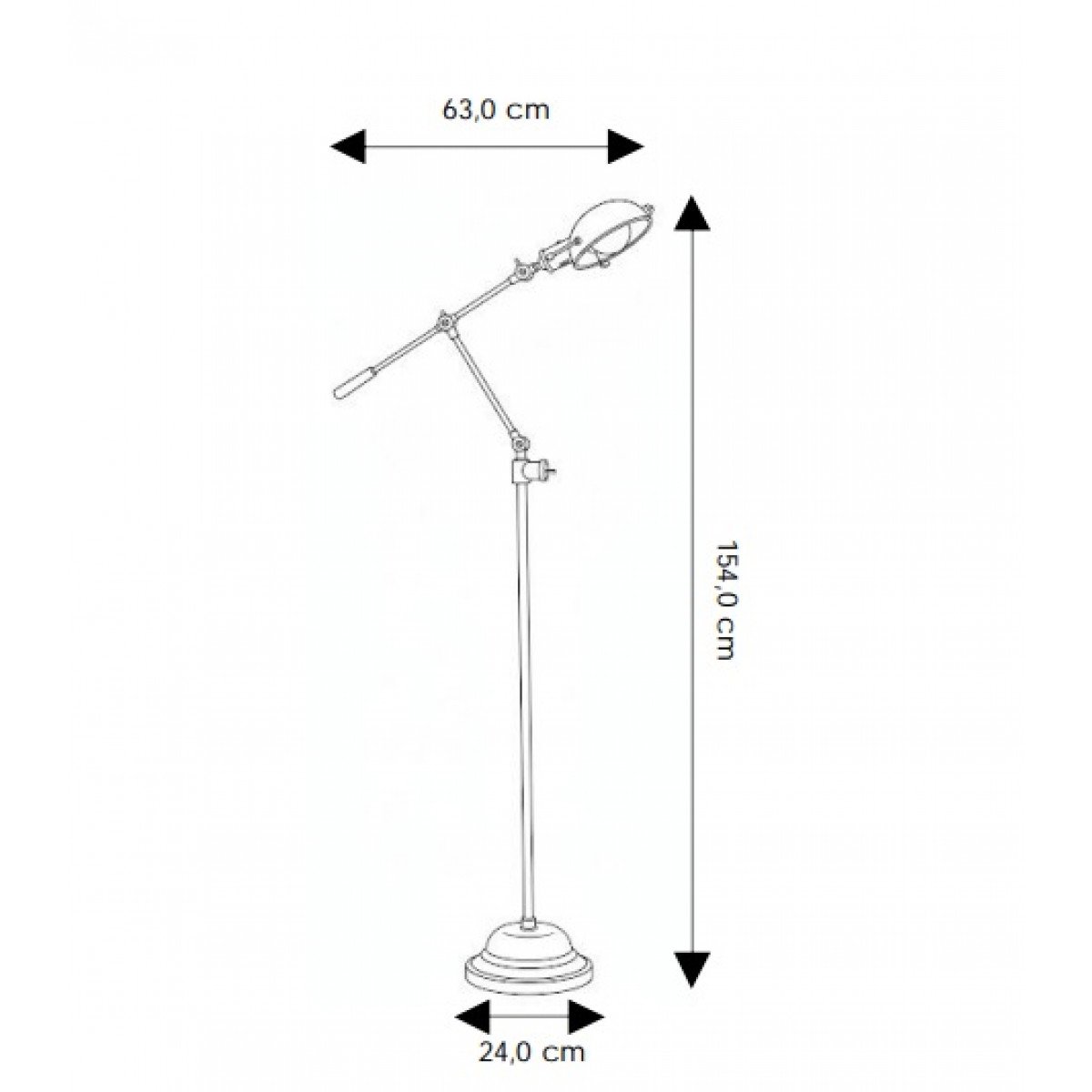 Messinglampe in Antiksilber mit E27-Fassung