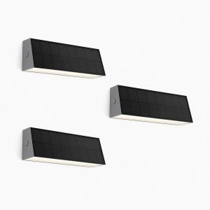 Moderne schwarze Up & Down Solar-Wandleuchte